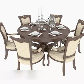 European Furniture Table Chair 3d model