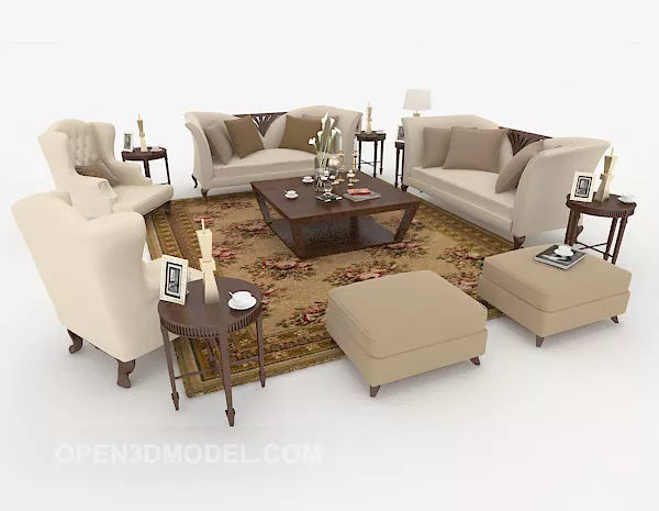 European Color Sofa Sets 3d model European Color Sofa Sets 3d model