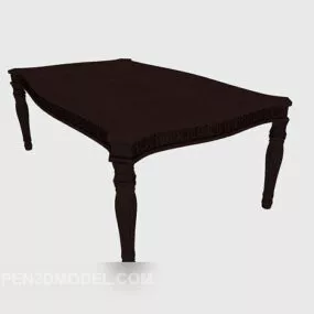 European Style Wood Coffee Table 3d model