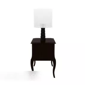 European Dark Wood Side Table 3d model