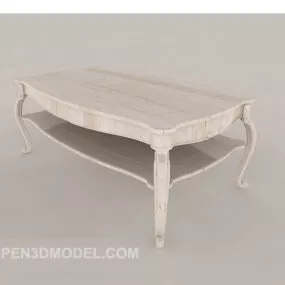 European White Coffee Table Decoration 3d model