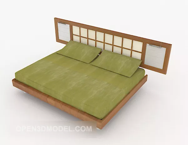 Japanese Minimalist Double Bed 3d model Japanese Minimalist Double Bed 3d model
