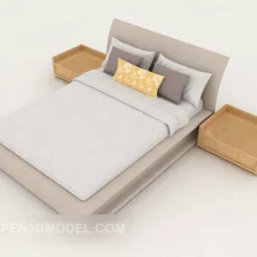 Jinan Home Gray Double Bed 3d model