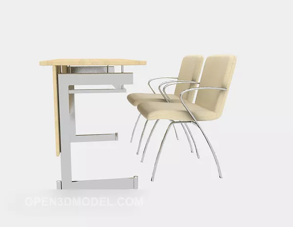 Job Interview Table Chair 3d model Job Interview Table Chair 3d model