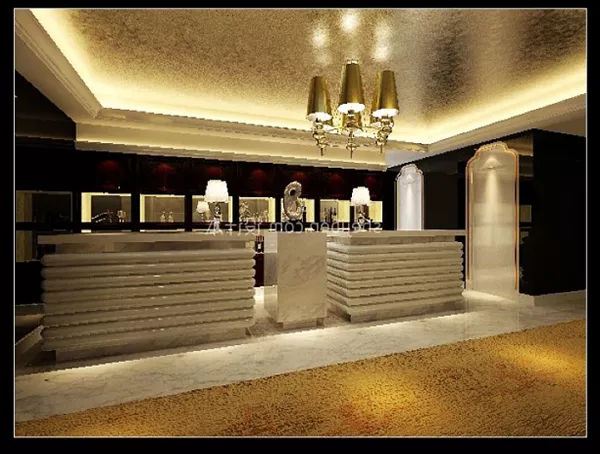 Yellow Light Bar Front Desk Interior 3d model Yellow Light Bar Front Desk Interior 3d model