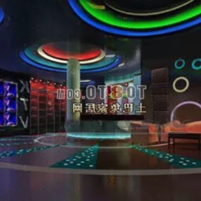 Night Club Front Desk Entrance Space 3d model