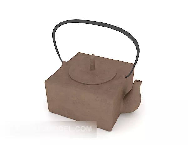 Old Grey Electric Kettle 3d model