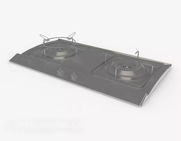 Burner Gas Stove Top 3d model