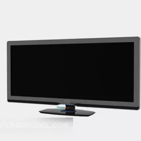 Wide Lcd Tv Black 3d model