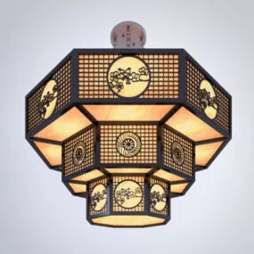 Large Chinese Traditional Chandelier 3d model