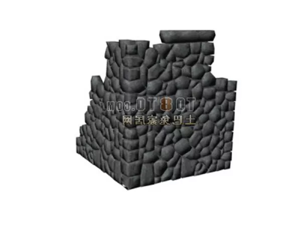 Large Pebble Wall 3d model Large Pebble Wall 3d model