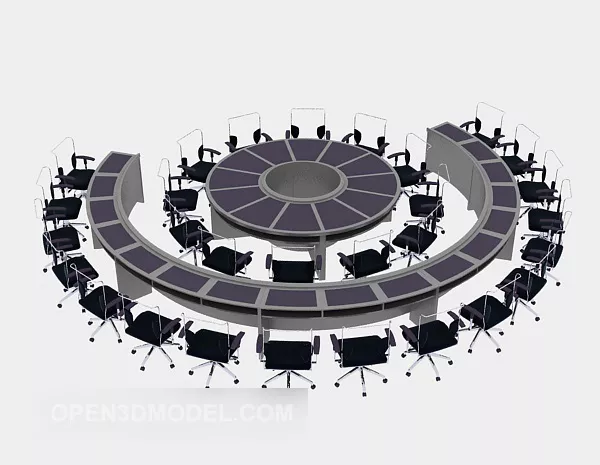 Large Circular Conference Table 3d model Large Circular Conference Table 3d model