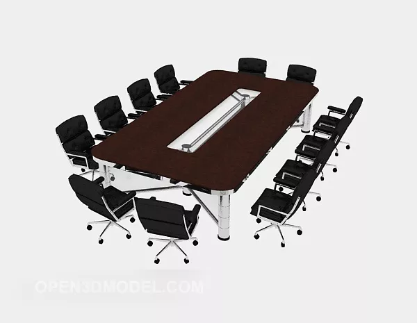 Large Conference Table Office Room 3d model Large Conference Table Office Room 3d model