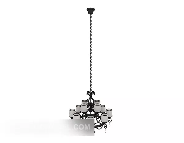 Large Long Strip Chandelier 3d model Large Long Strip Chandelier 3d model