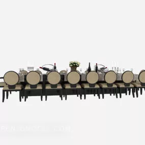 Large Party Table Chair Sets 3d model