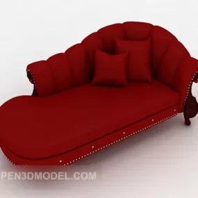 Large Red European-style Princess Chair 3d model