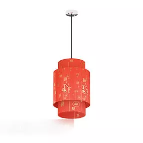 Large Red Chandelier Chinese Style 3d model
