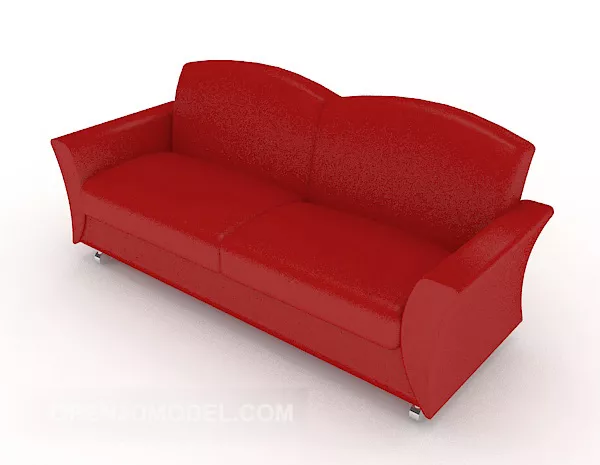 Large Red Double Sofa Furniture 3d model Large Red Double Sofa Furniture 3d model
