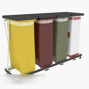 Large Plastic Trash Can 3d model