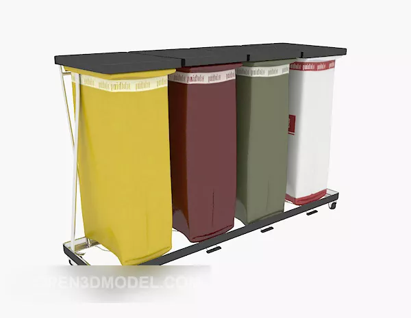Large Plastic Trash Can 3d model Large Plastic Trash Can 3d model