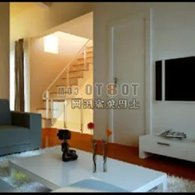 Home Living Room With Furniture Interior 3d model