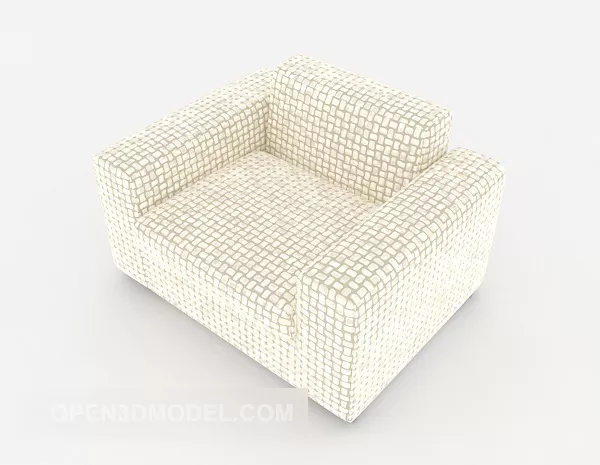 Lattice White Single Sofa V1 3d model Lattice White Single Sofa V1 3d model