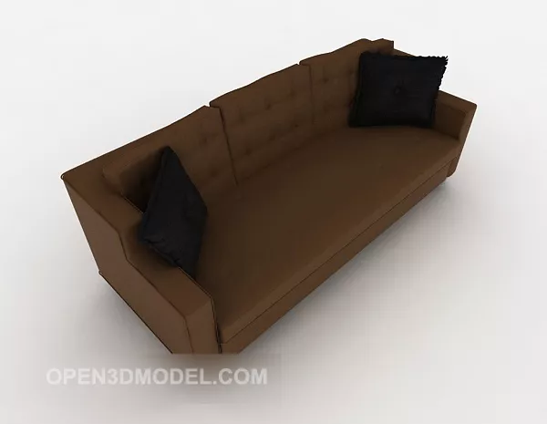 Leather Brown Multiplayer Sofa 3d model Leather Brown Multiplayer Sofa 3d model