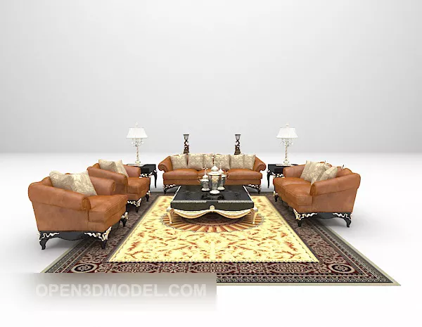 Fur Carpet Round Shape 3d model