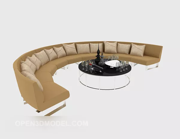 Curved Shaped Office Sofa 3d model Curved Shaped Office Sofa 3d model