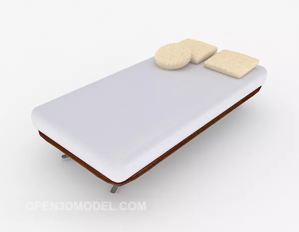 Minimalist Single Bed White Color 3d model Minimalist Single Bed White Color 3d model