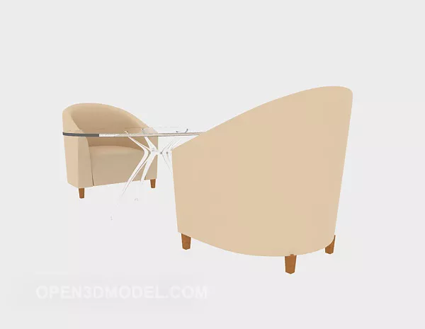 Leisure Single Sofa, Coffee Table 3d model Leisure Single Sofa, Coffee Table 3d model