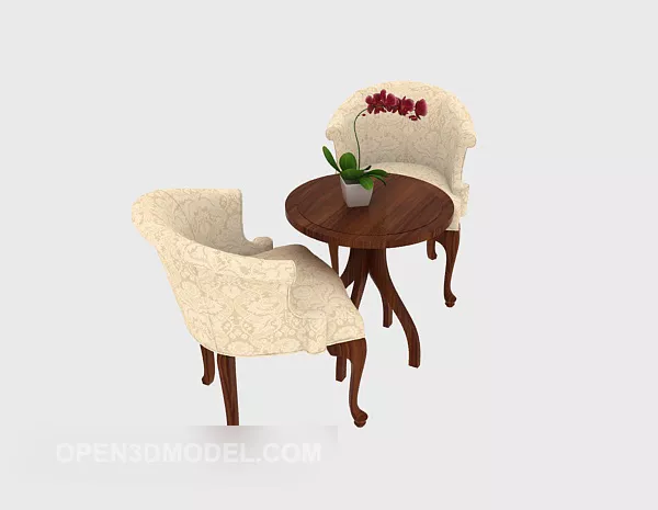 Leisure Single Sofa, Side Table 3d model Leisure Single Sofa, Side Table 3d model
