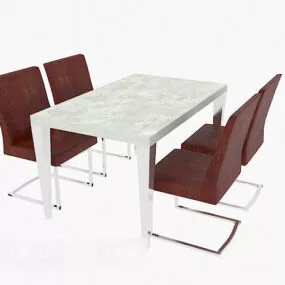 Relaxing Wooden Chairs Tables Furniture Set 3d model