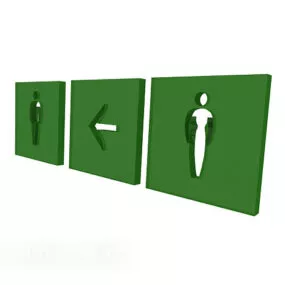 Life Men’s And Women’s Restroom Sign 3d model