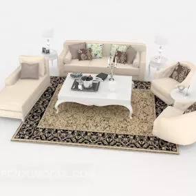 Light European Sofa Sets Design 3d model