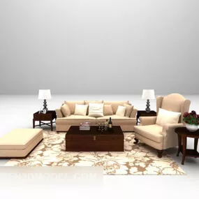 Light European Sofa 3d model