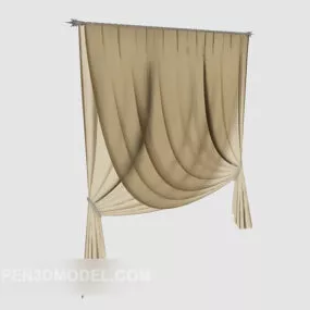 Brown Simple Curtain 3d model