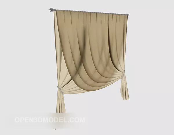 Brown Simple Curtain 3d model Brown Simple Curtain 3d model