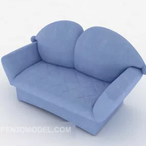Light Blue Double Sofa 3d model