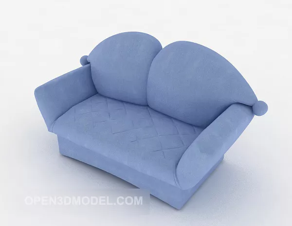 Light Blue Double Sofa 3d model Light Blue Double Sofa 3d model