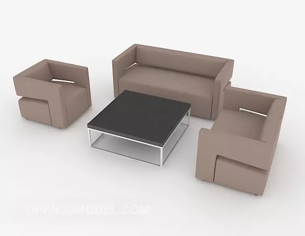 Light Brown Sofa Sets 3d model Light Brown Sofa Sets 3d model