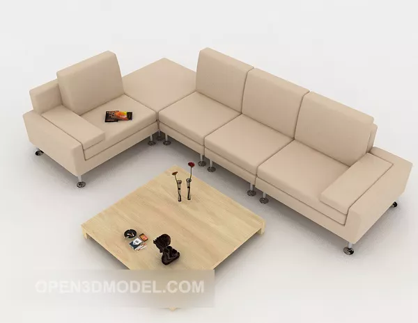 Light Brown Simple Home Combination Sofa 3d model Light Brown Simple Home Combination Sofa 3d model