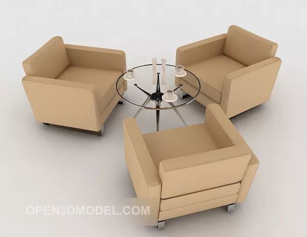 Light Brown Table Chair Set 3d model Light Brown Table Chair Set 3d model