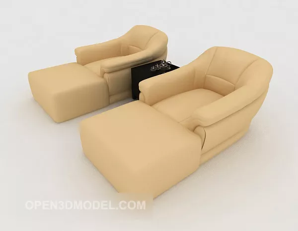 Light-colored Casual Single Sofa Furniture 3d model Light-colored Casual Single Sofa Furniture 3d model