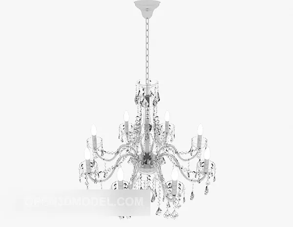 Light-colored Home Chandelier 3d model Light-colored Home Chandelier 3d model