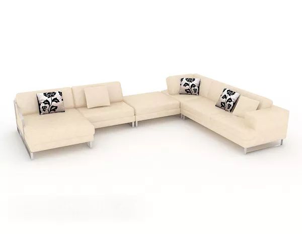 Light-colored Home Set Sofa 3d model Light-colored Home Set Sofa 3d model