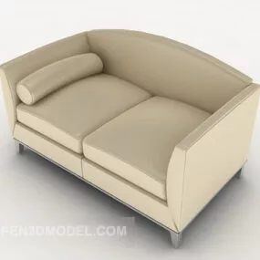 Light-colored Home Double Sofa 3d model