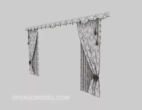 Vintage Curtain Collaped 3d model