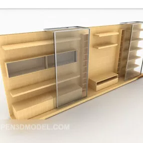Light-colored Large Display Cabinet 3d model