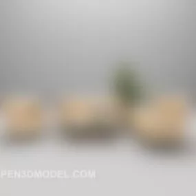 Light-colored Modern Sofa Furniture 3d model